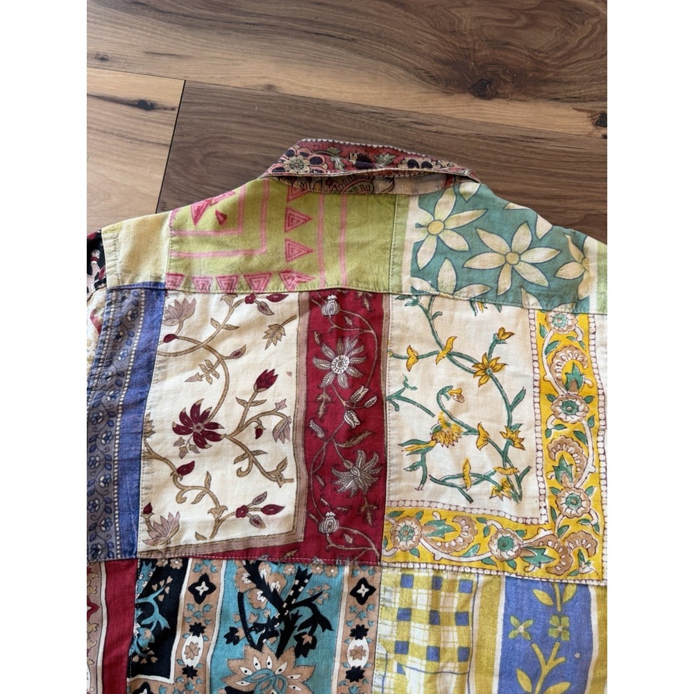 Sacred Threads Patchwork Jacket Boho Quilted Cotton Festival Hippie Coat M - Picture 6 of 6